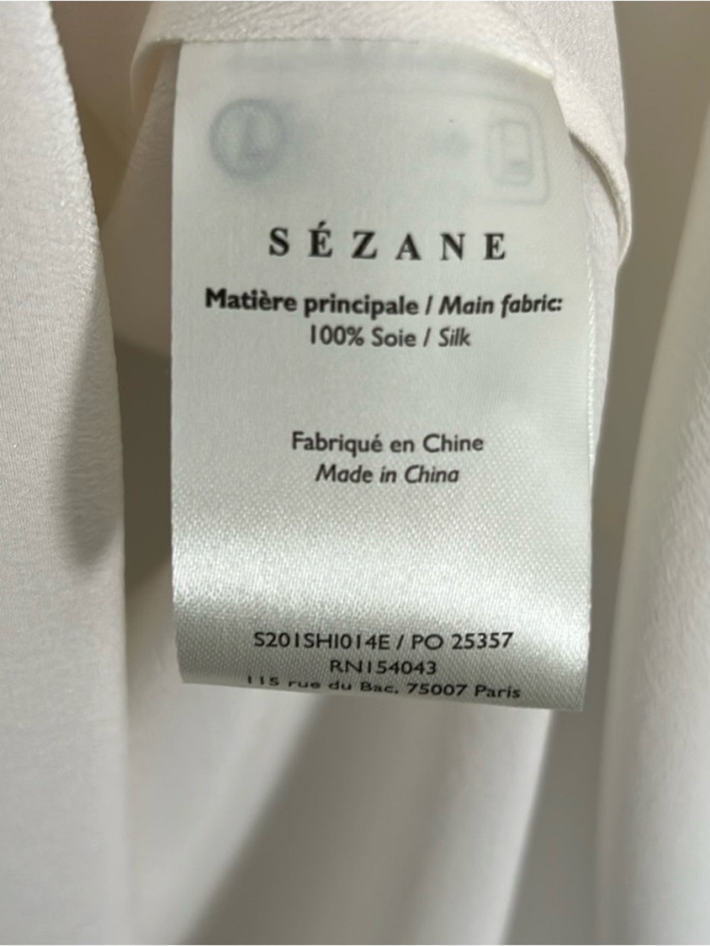 Sézane Florence 100% Silk Blouse Ecru Ivory FR 36 US 4/6 Button Down Shirt - Picture 7 of 7